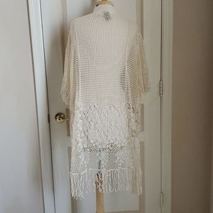 Crochet Kimono/swim cover up nwot